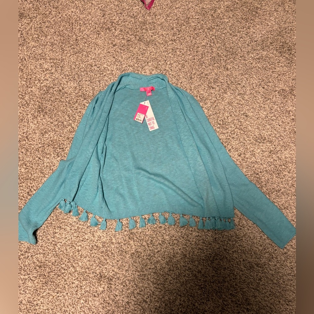NWT Lilly Pulitzer Deep Celestial Blue Faretta Cardigan size M